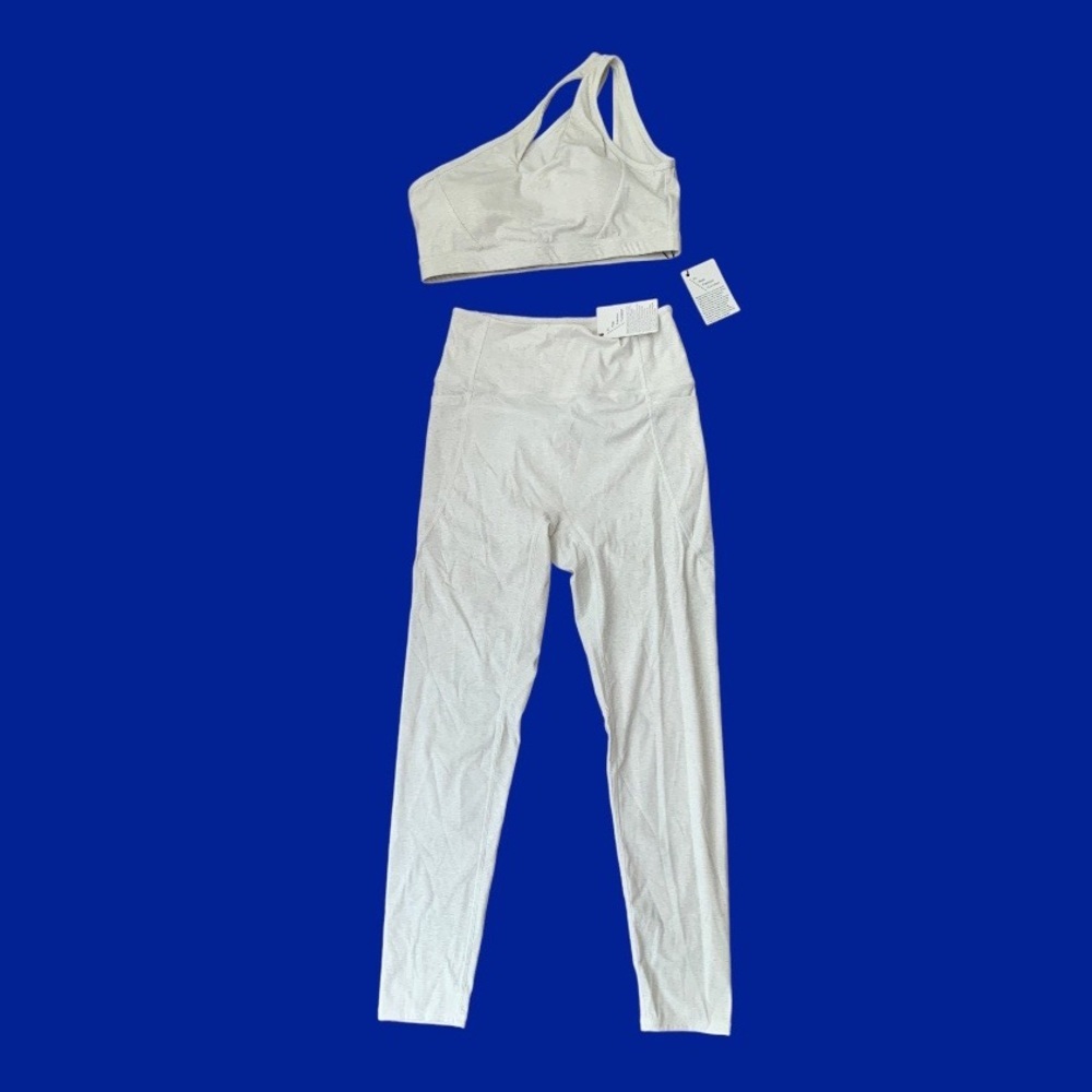 EMPWR ACTIVE White Grey Marled Matching Workout Set Size XL BRAND NEW